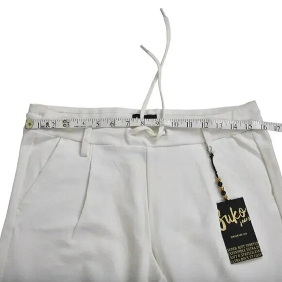 NWT Suko Jeans White Pull On Jogger Pants Elastic Band Waist Size 8 - Picture 10 of 12